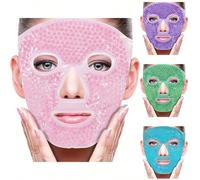 1 pezzo Set combinato di maschera gel per il viso e maschera gel per gli occhi, maschera calda e fredda per il recupero del viso e la cura degli occhi, riutilizzabile senza batterie, per occhiaie, gon