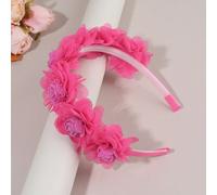 1 pezzo/Set da 4 pezzi Fasce per capelli per bambini con fiori e colori uniti, Fasce per capelli con rose in chiffon per bambini, Accessori per capelli alla moda, Adatti come regali per feste per bamb