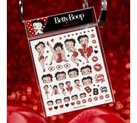 1 pezzo Set di adesivi per decorazione unghie con personaggi dei cartoni animati e baci a forma di cuore, idea regalo, per feste, vacanze, San Valentino NataleCarta tessile