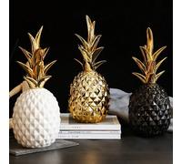 1 pezzo Set di decorazioni in resina a forma di ananas, disponibile in elegante oro, nero classico e bianco puro. Questi pezzi decorativi con motivi geometrici a forma di ananas sono perfetti per aggi