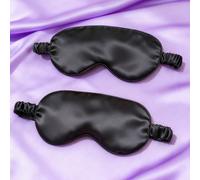 1 pezzo Set di maschere per dormire in seta artificiale, maschera per gli occhi in raso per dormire, scrunchie per capelli, benda per gli occhi nera per la notte, copertura per gli occhi, regalo per d