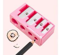 1 pezzo Set di matita per eyeliner e sopracciglia di alta qualità in colore rosa con 4 fori, con temperamatite, pratico portamatita multifunzionale e portatile, per trucco, economico, decorazione came