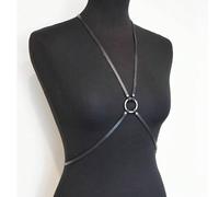 1 pezzo Set di reggiseno, corpetto e gonna in pelle sintetica nera, ispirazione gotica, fetish e bondage Tagli UnicaColore unicoPoliuretano