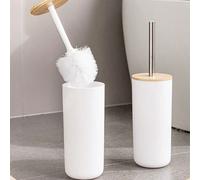 1 pezzo Set di spazzole per WC con manico lungo in bambù, strumento per la pulizia del bagno per water e tazza alla turca Tagli UnicaPolicloruri di vinile