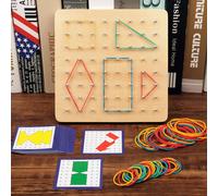 1 pezzo Set di tabellone geometrico, giocattolo educativo Montessori in legno per l'apprendimento della prima infanzia, esplorazione di forme geometriche per le elementari, sviluppo di abilità matemat