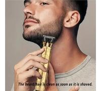 1 pezzo Set di tosatrice vintage per uomo con rifinitore per barba, rasoio elettrico, batteria da 300mAh, per rasatura, rifinitura dei peli del corpo, taglio di capelli [5 pezzi]Statua del Buddha dora