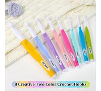 1 pezzo Set di uncinetti in ABS con manico in TPR da 6,0-20,0 mm, con accessori e borsa per il trasporto, adatto per principianti o come regalo 1 setABS