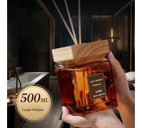 1 pezzo Set diffusore di canne da 16.9 oz (500 ml), adatto per la decorazione domestica interna, include 5 bastoncini profumati, diffusore per aromaterapia da camera da letto/studio/bagno, deodorante 