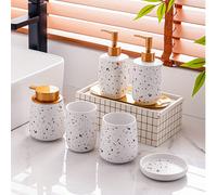 1 pezzo/Set Dispenser in ceramica per il bagno, Set di bottiglie dispenser per gel doccia con testa a pompa bianca in stile nordico, Stile nordico giapponese cinese colore solido minimalista creativo 