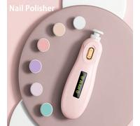 1 pezzo Set elettrico 6-in-1 per limatura unghie neonati, previene graffi delle unghie, set multiuso per tagliaunghie rosa,verdeLettereABS