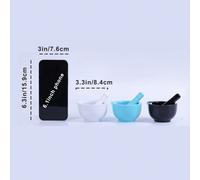 1 Pezzo Set Mortaio e Pestello in Ceramica Mini, Piccolo e Delicato, Adatto per Tritare Compresse, Spezie, Aglio in Cucina, Lavabile in Lavastoviglie piccolo nero,Piccolo turchese,piccolo biancoPorcel