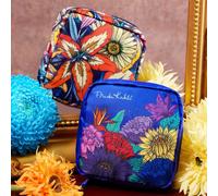 1 pezzo/Set Organizer da viaggio Frida con motivo floreale messicano, pochette multifunzionale con cerniera e nappe per donna, borsa portaoggetti piccola per prodotti da toeletta, trucco e igiene Tagl