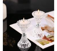 1 pezzo/set Portacandele in vetro per candele a cera, portacandele lunghi chiari per centrotavola, portacandele decorativi per feste, matrimoni e ricevimenti. Il regalo perfetto per la festa della mam