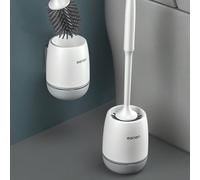 1 pezzo/set Spazzola per WC con supporto a parete e supporto da terra, senza foratura, con vassoio gocciolatoio, setole in silicone, decorazione da bagno, decorazione autunnale Tagli UnicaPolipropilen