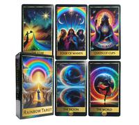 1 pezzo - Set Tarocchi Arcobaleno - 78 Carte, realizzate in materiale cartaceo durevole, carte divinatorie portatili, per predire il destino, guida spirituale, regalo di Natale per chi ha più di 14 an
