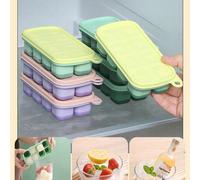 1 pezzo Set vassoio, Stampo flessibile in silicone con coperchio rimovibile, Vassoi riutilizzabili per whisky, cibo, Vassoio frigo impilabile con coperchio staccabile, Stampi in plastica e silicone fa
