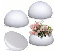 1 pezzo Sfera bianca in schiuma solida, mezza sfera in schiuma di polistirolo, palla di Natale artigianale, per composizioni floreali fai-da-te, decorazioni per matrimoni, stampi per torte, decorazion