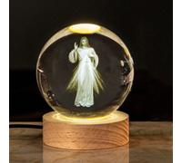 1 Pezzo Sfera Di Cristallo Decorazione Ornamento Di Gesù Con Base Usb, Diametro 6cm O 8cm, Un Elegante Regalo Festival Per Famiglia, Amici, Coppie E Donne. Il Materiale In Cristallo Aggiunge Un Senso 