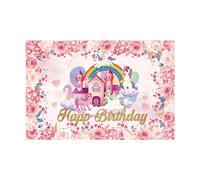 1 Pezzo Sfondo di Compleanno 150x100cm Compleanno Decorazione Sfondi per Bambine Sfondo Extra Large per Decorazione di Compleanno a Forma di Unicorno Rosa per Donne e Ragazze