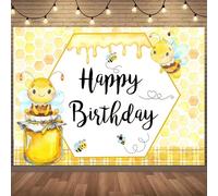 1 pezzo Sfondo per festa di 1° compleanno "Sweet Bee One" - a tema api e girasoli, adatto per celebrazioni del primo compleanno, decorazione festa regalo ape, cabina fotografica, sfondo fotografico pe