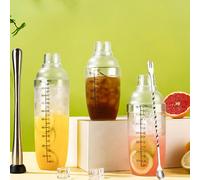 1 pezzo Shaker, Shaker in plastica, Trasparente, Plastica, Miscelatore per bevande a mano, Tazza Shaker per tè freddo con scala, Bottiglia per acqua per attività all'aperto 500ml,1000ml,700mlLetterePC