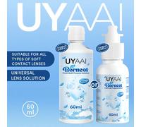 1 PEZZO Soluzione per lenti a contatto da 60ml UYAAI a base di borneolo - Pulizia delicata, idratazione e rinfrescante cura per tutti i tipi di lenti 60MLFibra sintetica