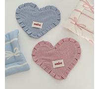 1 Pezzo Sottobicchiere a forma di cuore, sottopiatto con stampa a cuore, tappetino da tavola in cotone felpato reversibile spesso per isolamento, adatto per soggiorno, cucina, sala da pranzo, camera d