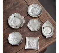 1 pezzo Sottobicchiere vintage in rame, elegante tappetino termoresistente adatto per sale da tè, decorazioni per la casa, reception in ufficio piccolo loto,foglie,capo di prugna,L'insetto morde la fo