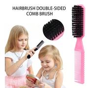 1 Pezzo Spazzola a doppia faccia per acconciature per bambini, spazzola 2 in 1 per rifinire i capelli, per lo styling dei capelli dei bambini e uso domestico Tagli UnicaBlocchi di colore,Colore unicoP