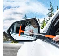 1 pezzo Spazzola estensibile per auto, raschietto portatile per specchietti retrovisori, pulitore per vetri auto, rimuovi pioggia e neve, raschietto morbido a doppia faccia che non graffia il vetro, l