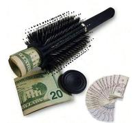 1 pezzo Spazzola per capelli a scompartimento segreto, contenitore sicuro per riporre denaro, gioielli, chiavi di casa, oggetti di valore, per uso in viaggio o a casa ABS