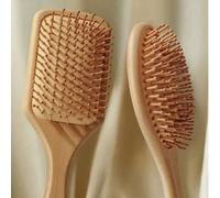 1 pezzo Spazzola per capelli con cuscinetto ad aria in bambù extra large con manico, pettine in bambù naturale, adatto a tutti i tipi di capelli (uomini, donne e tutte le età), spazzola da massaggio p