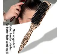 1 pezzo Spazzola per capelli in setole di cinghiale per acconciature lisce, code di cavallo e bun, per domare i capelli ribelli, controllo delle ciocche, con pettine a coda di ratto per separare e div