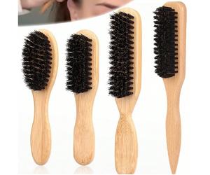 1 pezzo Spazzola per capelli in setole di cinghiale per acconciature lisce, code di cavallo e bun, per domare i capelli ribelli, i baby hair e il controllo delle ciocche, spazzola per pettinatura e ar