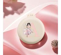 1 pezzo Spazzola per capelli mini ballerina viola esclusiva per la Festa della Mamma e il matrimonio, con 26 lettere, piccola e portatile, mini pettine ad aria ammortizzata, spazzola ad aria pieghevol