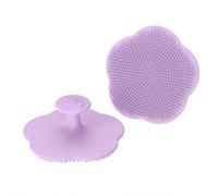 1 pezzo Spazzola per capelli per bambini in silicone con disegno di farfalle e fiori, massaggiatore per il cuoio capelluto del neonato per il momento del bagno Viola,verde,rosaFrutta & verduraSilicone