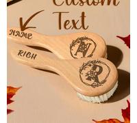 1 pezzo Spazzola per capelli personalizzata con incisione del nome del bambino/bambina - Regalo unico e personalizzato per neomamme e neonati, setole morbide, manico ergonomico, adatto per bambini e b