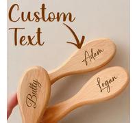 1 pezzo Spazzola per capelli personalizzata e incisa con il nome del bambino/neonato - Regalo unico e personalizzato per nuove mamme e neonati, setole morbide, manico ergonomico, adatto per bambini e