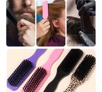 1 pezzo Spazzola per il controllo dei bordi con stampa leopardata, spazzola per capelli con coda appuntita per acconciatura liscia, pettine morbido in setole di cinghiale per capelli ribelli e divisio