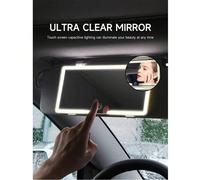 1 pezzo Specchietto per auto a LED ultra sottile - Specchietto parasole ad alta definizione con schermo touch, ricarica USB e regolabile, adatto per le signore (facile da agganciare) Luminosità a tre