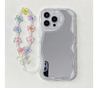1 pezzo Specchio + 1 pezzo Braccialetto floreale colorato + 1 pezzo Custodia telefonica alla moda in materiale traforato trasparente e texture color crema, compatibile con Apple/Redmi/Infinix/Vivo/Opp