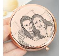 1 pezzo Specchio compatto personalizzato con incisione, regalo per la mamma dalla figlia, regalo con ritratto personalizzato, regalo per la madre della sposa, regalo di compleanno, regalo perfetto per