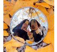 1 pezzo Specchio convesso portatile rotondo, specchio grandangolare circolare - specchio per il trucco, adatto per camera da letto, soggiorno, esterno, fotografia da viaggio, senza alimentazione elett