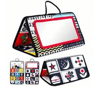 1 pezzo Specchio da pavimento pieghevole per bebè, giocattolo sensoriale per il tappetino, giocattolo Montessori per lo sviluppo del bambino, nuovo specchio divertente rosso per bambini, specchio da a