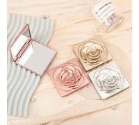 1 pezzo Specchio da trucco pieghevole quadrato e raffinato con motivo a rose, ingrandimento 2X in vetro ad alta definizione, regalo perfetto per mamma, zia, nonna, figlia, nipote, sorella, sposa e dam
