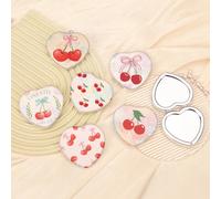 1 Pezzo Specchio da Trucco Rotondo Bifacciale - Disegno di Ciliegie e Fiori | Regalo Perfetto per Mamma, Zia, Nonna, Figlia, Nipote, Sorella, Amica, Migliore Amica, Moglie, Sposa, Damigella, Madrina, 