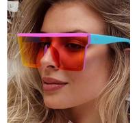 1 pezzo Specchio rettangolare con rivetti, occhiali di moda unisex per strada, spiaggia, festa, viaggio, regalo, donna PC