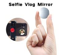 1 pezzo Specchio selfie adesivo sul retro del telefono con scatola di stoccaggio, mini specchio rotondo portatile per vlog e selfie, adesivo riutilizzabile nano, riferimento per fotografia e live stre