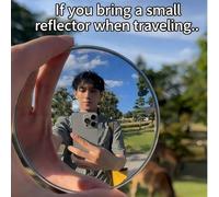 1 pezzo Specchio tondo mini da viaggio, specchio riflettente, specchio convesso, obiettivo grandangolare portatile, accessorio per fotografia e selfie vetro