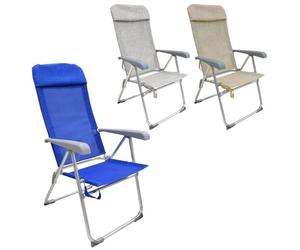 1 Pezzo Spiaggina Relax in Alluminio e Tessuto Texitilene 8 Posizioni 3 Colori